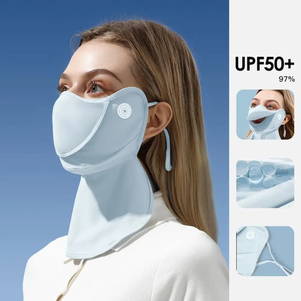 Women's Anti-UV Sunscreen Face Mask Scarf Breathable Ice Silk Half Face Cover Thin Summer Face Cover Mask