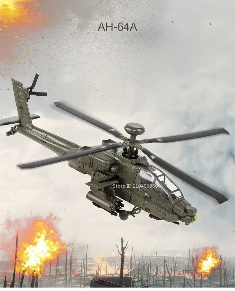 1:32 AH-64 Apache Helicopter Diecast Model Toy