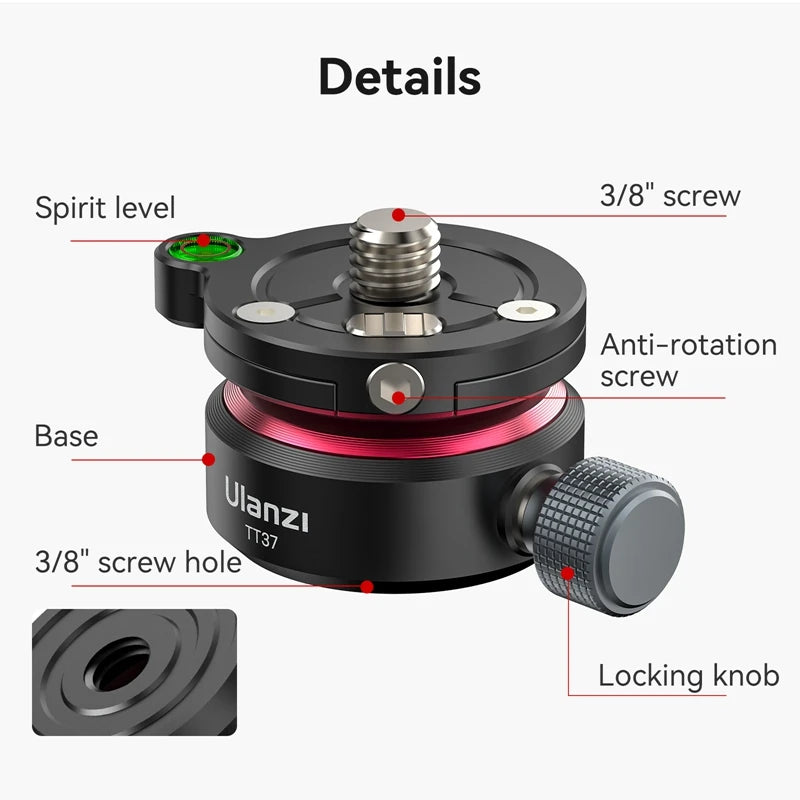 Mini Leveling Base Quick Precise Adjustable Leveling Base  ±8° Tiltable Leveling Base Mount