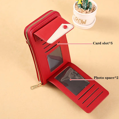 Shoulder Crossboday Bag Fashion Touch Screen Mobile Phone Bag Large Capacity Card Holder Wallet Ladies Coin Purse