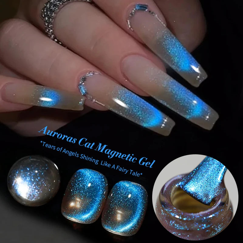 10ml Auroras Cat  Gel Tears of Angels Crystal Shining Like A Fairy Tale Soak Off UV Gel Nail Art Varnish