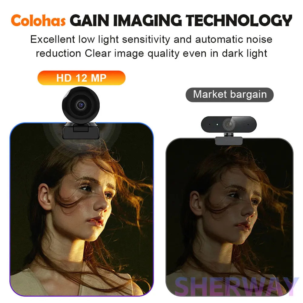 4K Webcam Pro Living Streaming USB Web Camera with Remote Dual Noise-Cancelling Mics AI Auto Focus 128° FOV HD Mini Video PC Cam