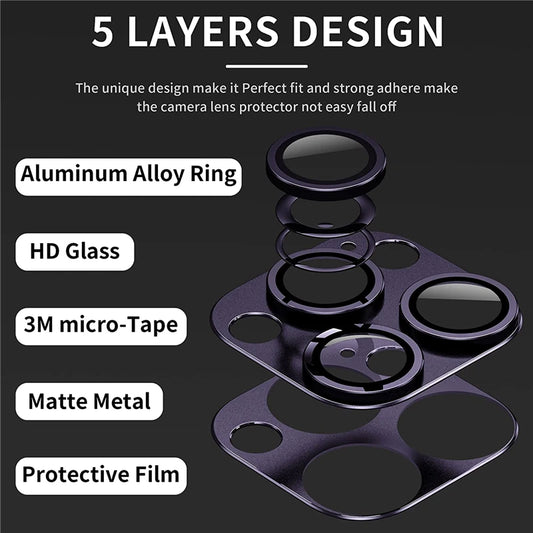 Full Cover Metal Camera Lens Protector on For iPhone 14 Pro Max Plus Tempered Glass For iPhone 11 12 13 Pro Max Mini Metal Film