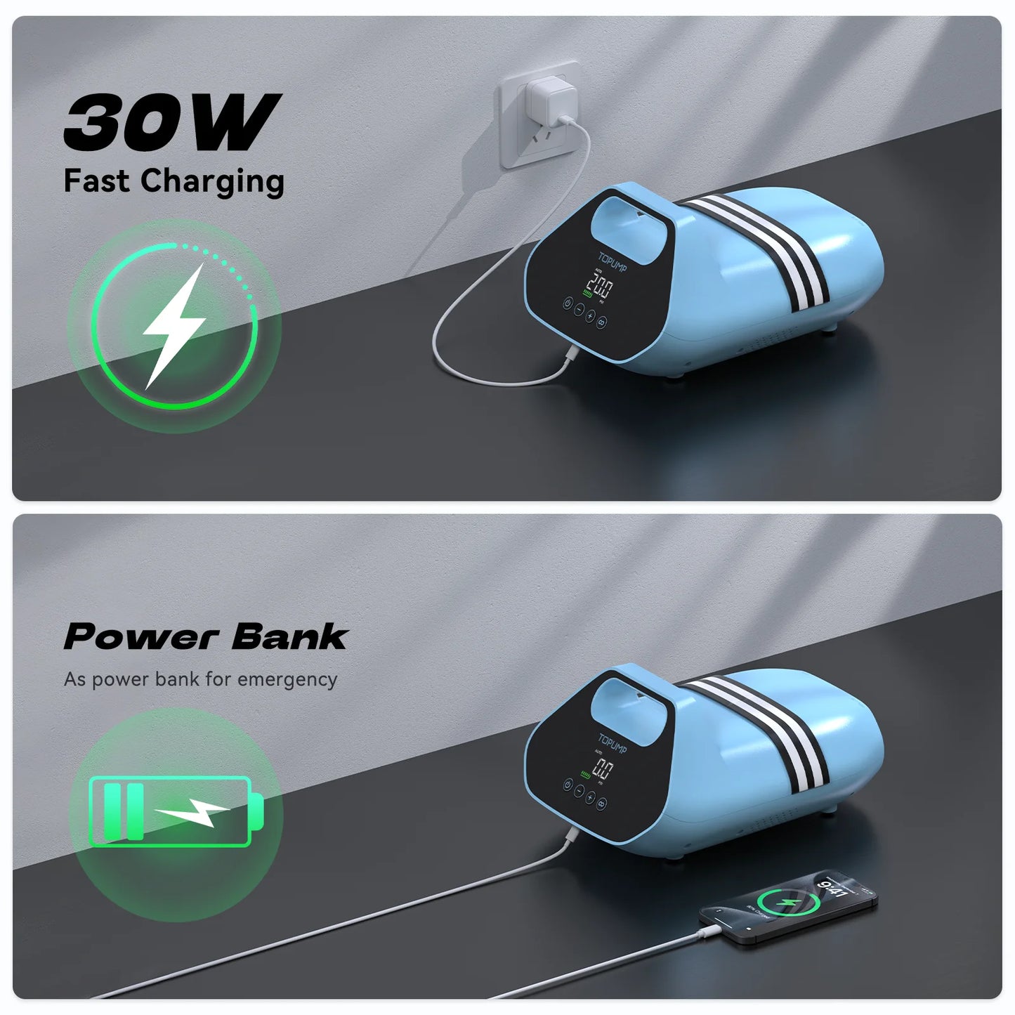 Electric 5200mAh 20PSI Inflatable SUP Pump 12V High Speed Dual Stage For Outdoor Paddle Board Airbed SUP Paddleboard Kayak Boat