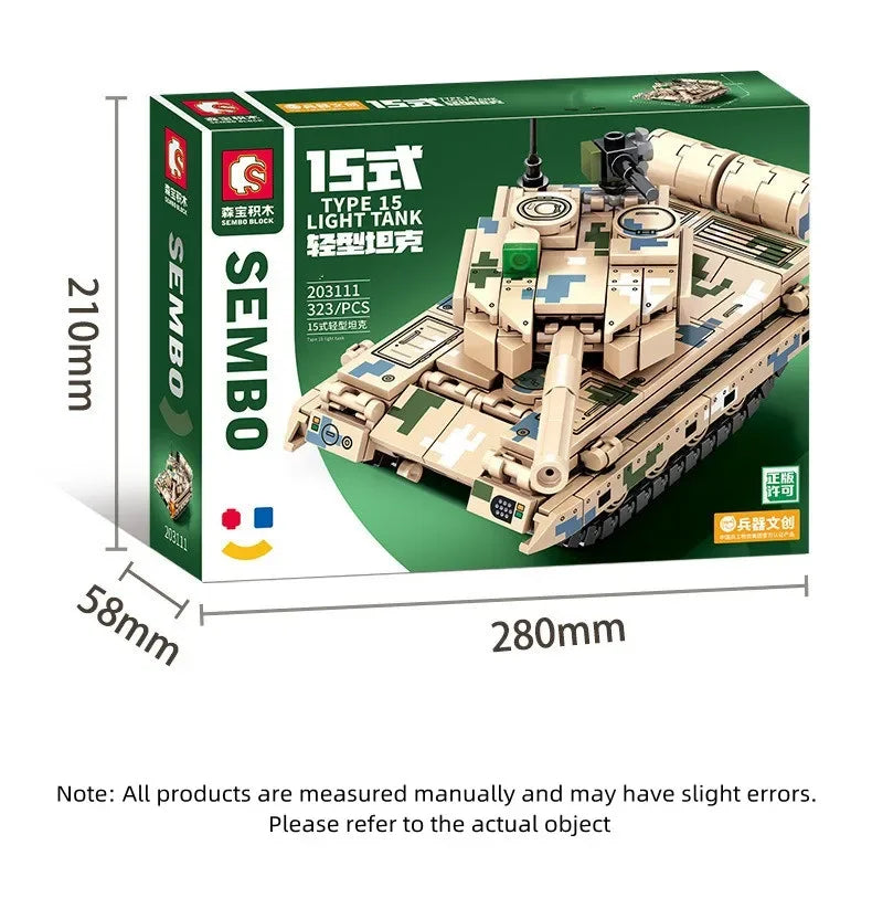 Blocks Chinese military tank chariot Model action figure social games s toys boy birthday gift room decoration ornament