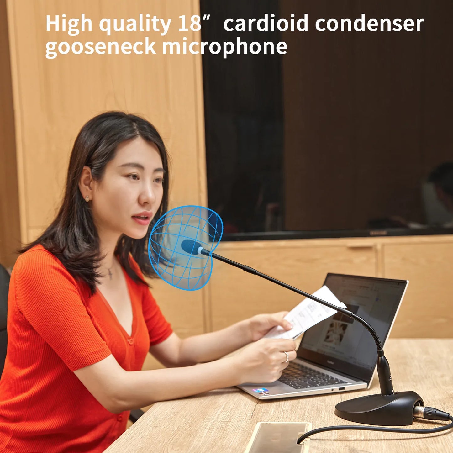 Cardioid  XLR Wired Plug Desktop Gooseneck Microphone for Computer PC Studio Speech Lectures Video Live Meeting