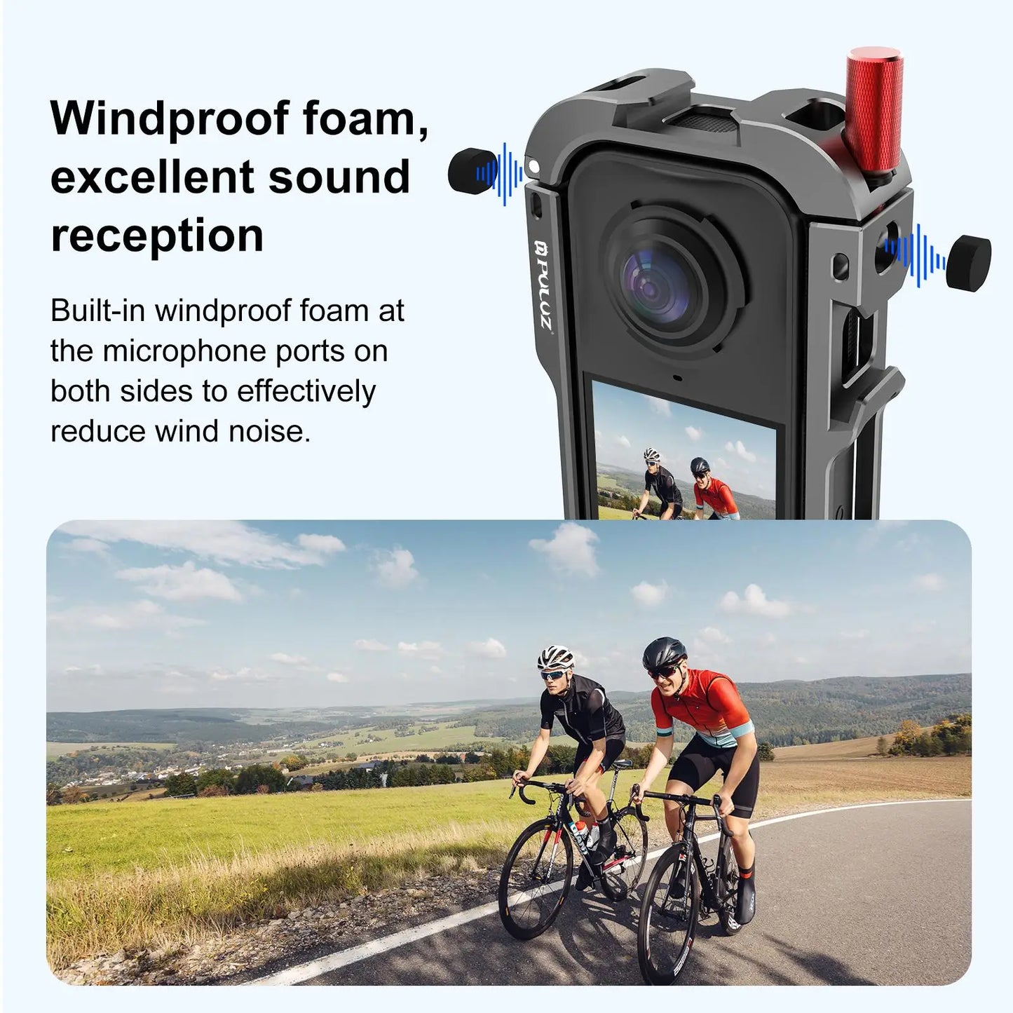Metal Camera Cage with Dual Cold Shoe Mounts for Insta360 X4 Air