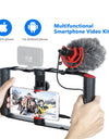 Multifunctional Smartphone Video Rig Kit with Tripod+Holder Smartphone Cage + Shotgun Mini Microphone for Vlogging
