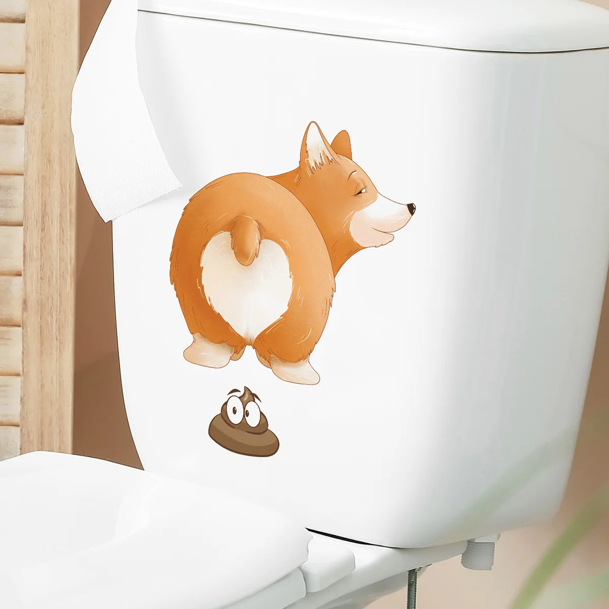 3D Cute Cartoon Funny Animal Bathroom Toilet Stickers Decals Mural WC Accessories Home Bathroom Stickers Decor