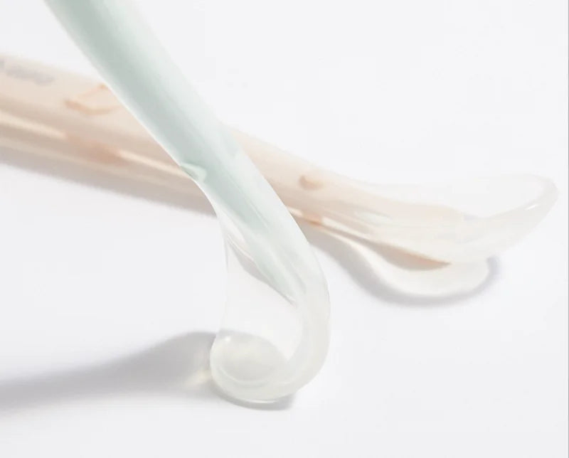 Soft Silicone  Spoon  Complementary Food Feeding Training Spoon for s Soft Tip Spoon 's Tableware