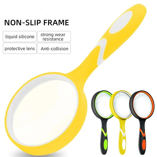 8X Handheld Magnifying Glass 50mm 75mm Rubber Handle