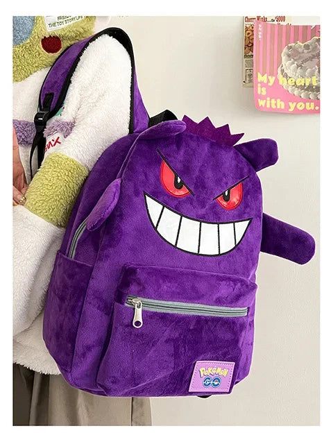 Gengar Plush Backpack Large Capacity Soft Shoulder Bag