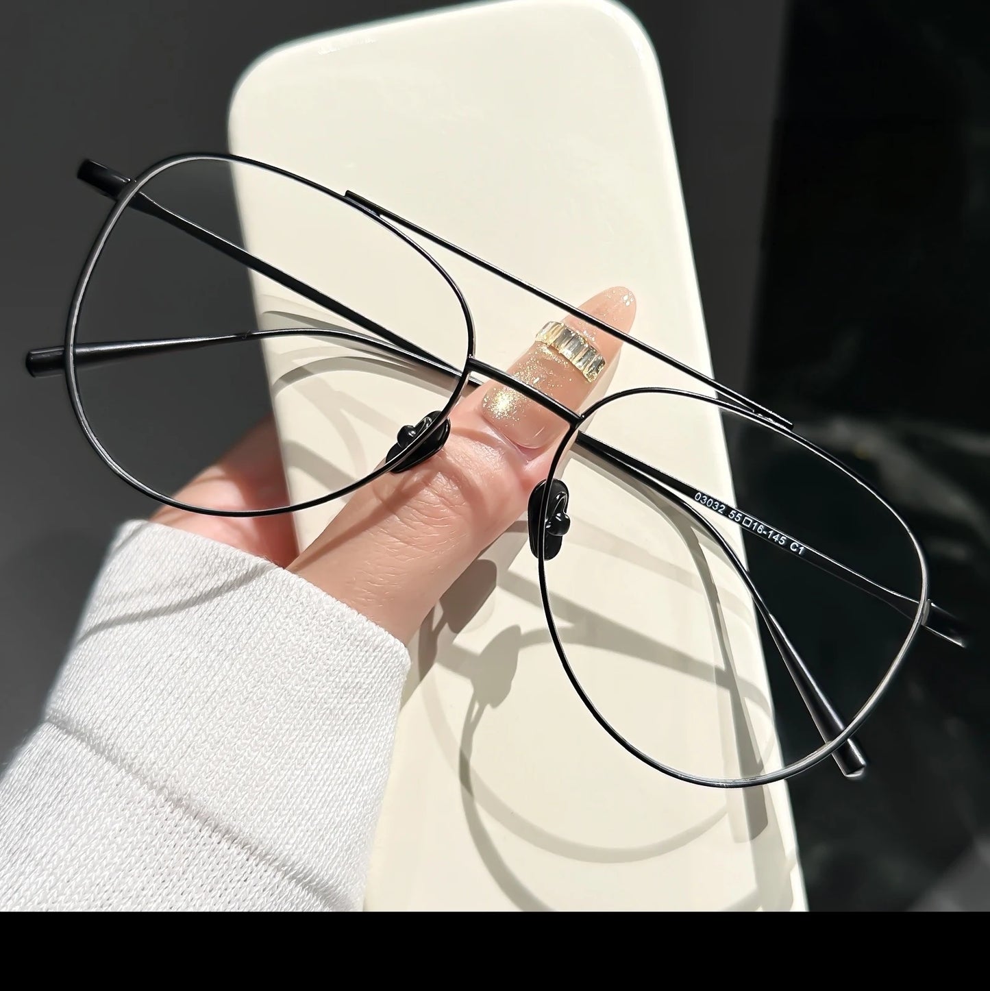 Retro Pilot Double Bridge Lightweight Titanium Eyeglasses Frames
