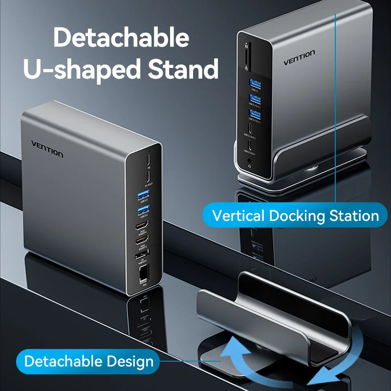 15 in 1 Gen2 USB C HUB Dual 4K@60Hz HDMI-compatible DP USB 3.0 with Power Adapter Docking Station for MacBook Pro M1 M2