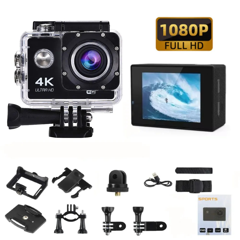 Action Camera 1080P/30FPS WiFi Bicycle Mini Camera 140° Wide-angle  Underwater Waterproof Cameras Outdoor Sports Video Recording