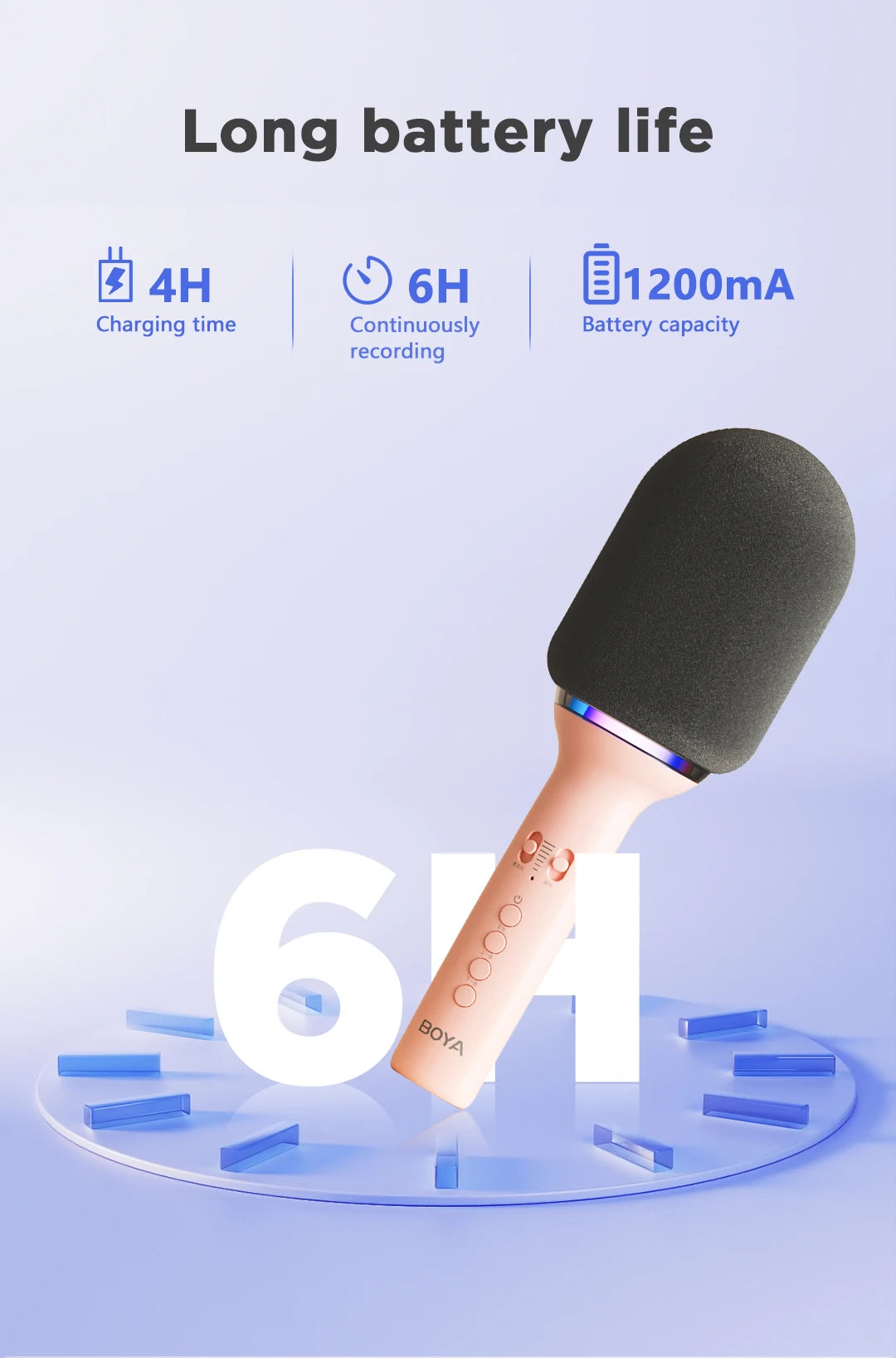 K11 Wireless Bluetooth Karaoke Microphone Portable Handheld Mic Speaker Machine Home Party Birthday Home KTV for Smartphone