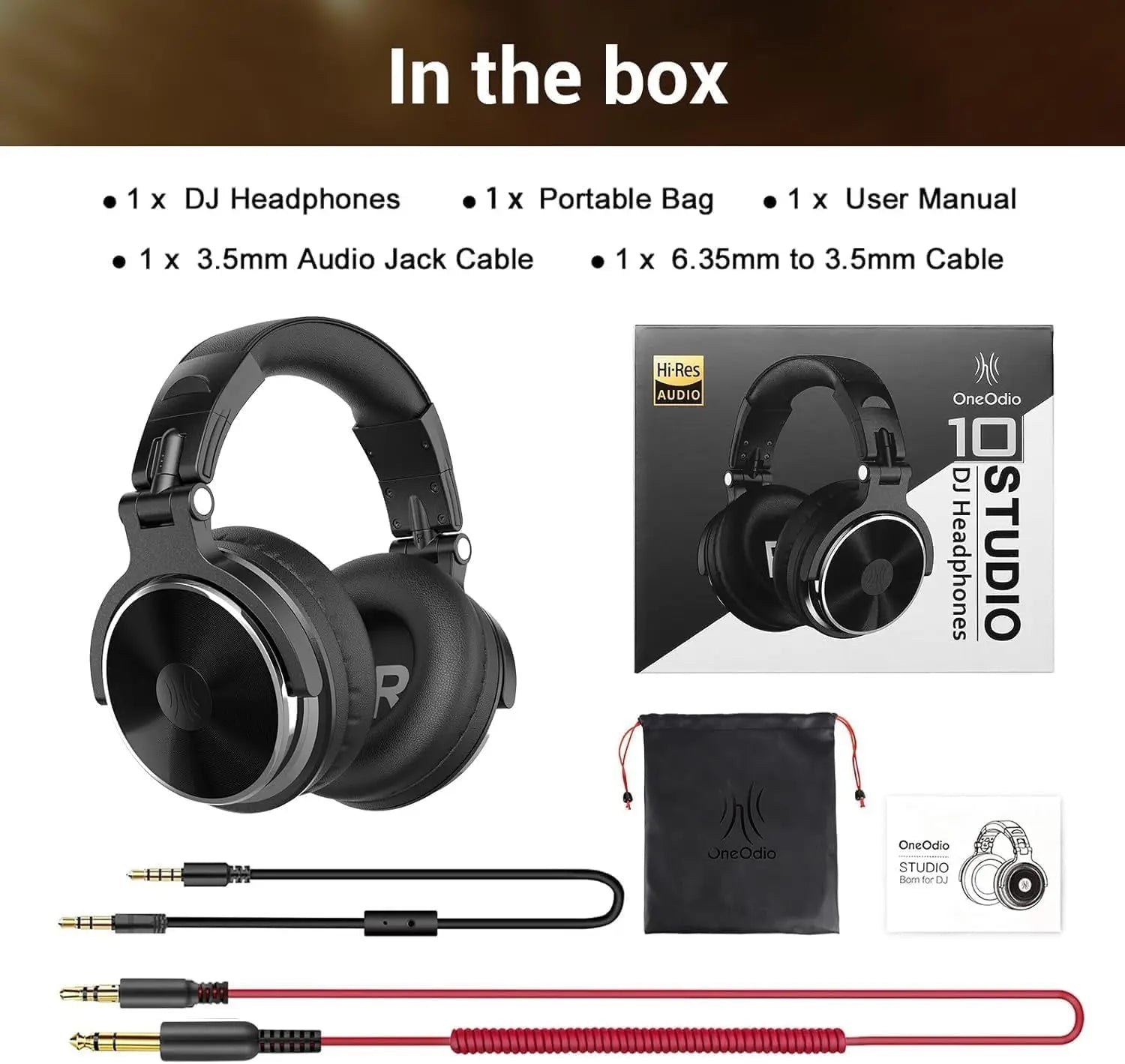 Wired Headphones Professional Studio Pro 10/30/50 DJ Headphones With Microphone Over Ear HiFi Hi-Res Monitor Headset