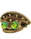 Leopard Print Steampunk Captain Hat Punk Goggles Gold Music Festival Masquerade Military Cap Costume Cosplay Accessor Unisex