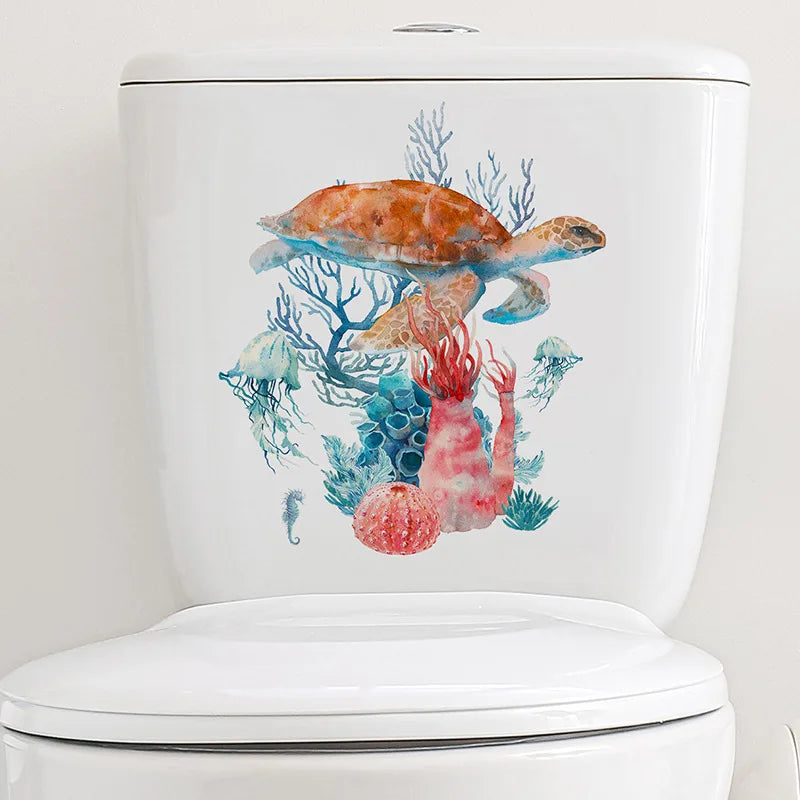 3D Cute Cartoon Funny Animal Bathroom Toilet Stickers Decals Mural WC Accessories Home Bathroom Stickers Decor