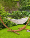 White Canvas Hammock Outdoor Camping Swing Seaside Leisure Travel Garden Decoration for 2 People