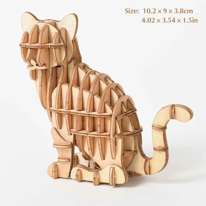 3D Wooden Puzzle Toys for  Adults Teens Animal Assembly Kit Decoration Animal Puzzle Games Home Office Creative Ornament