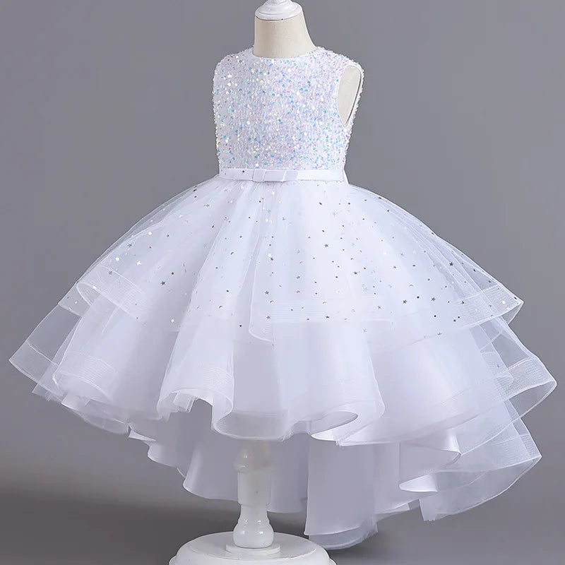 Sleeveless Ball Gown with Train Pageant and Recital Dress