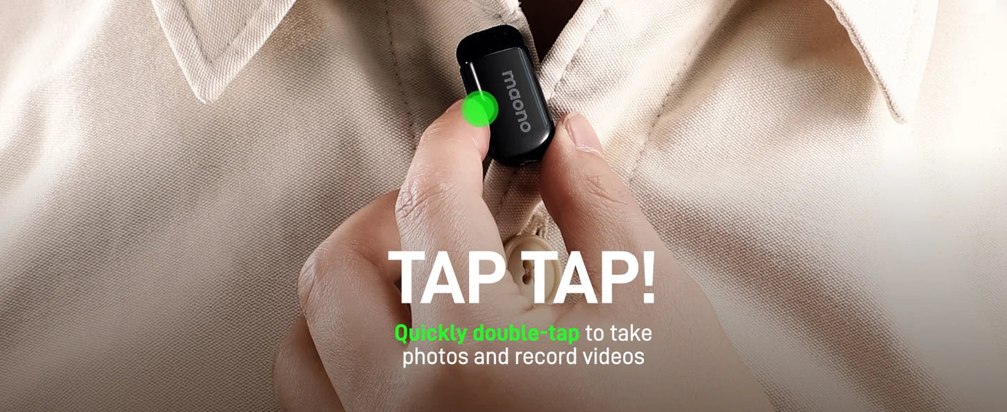 Wireless Lavalier Microphone with AI Noise Cancellation and App Control
