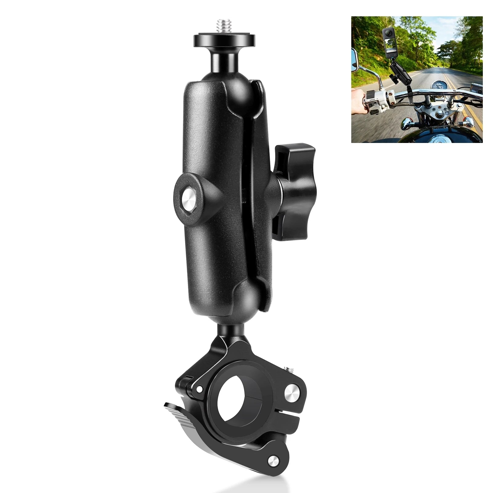 Motorcycle O-Clip Quick Release Clamp / Crab Clamp Handlebar Fixed Mount Holder for GoPro and Other Action Cameras