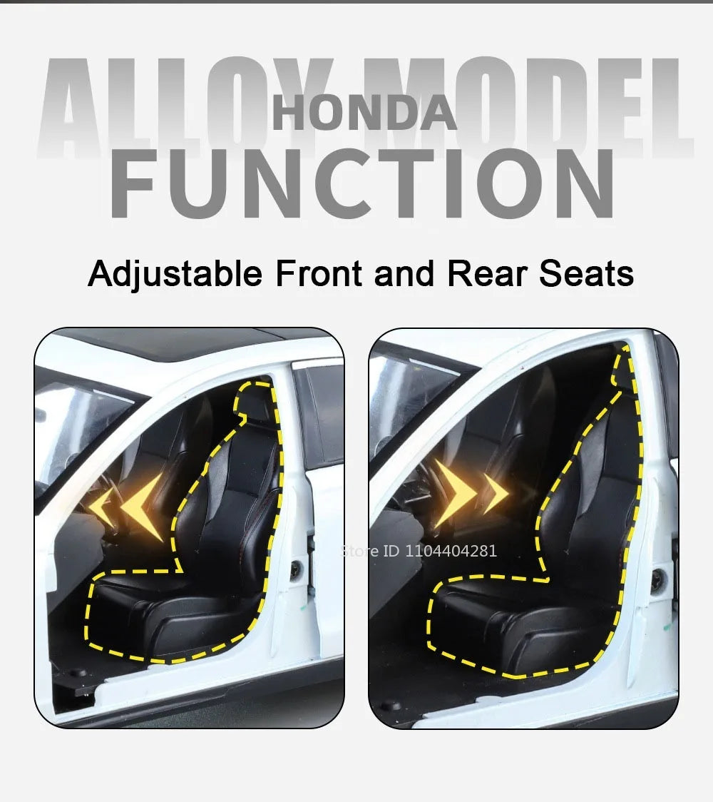 1:18 X5M Honda Accord Car Toys Alloy Diecast Models Shock Absorption Doors Opened Front Wheel Steering Vehices Desktop Ornament