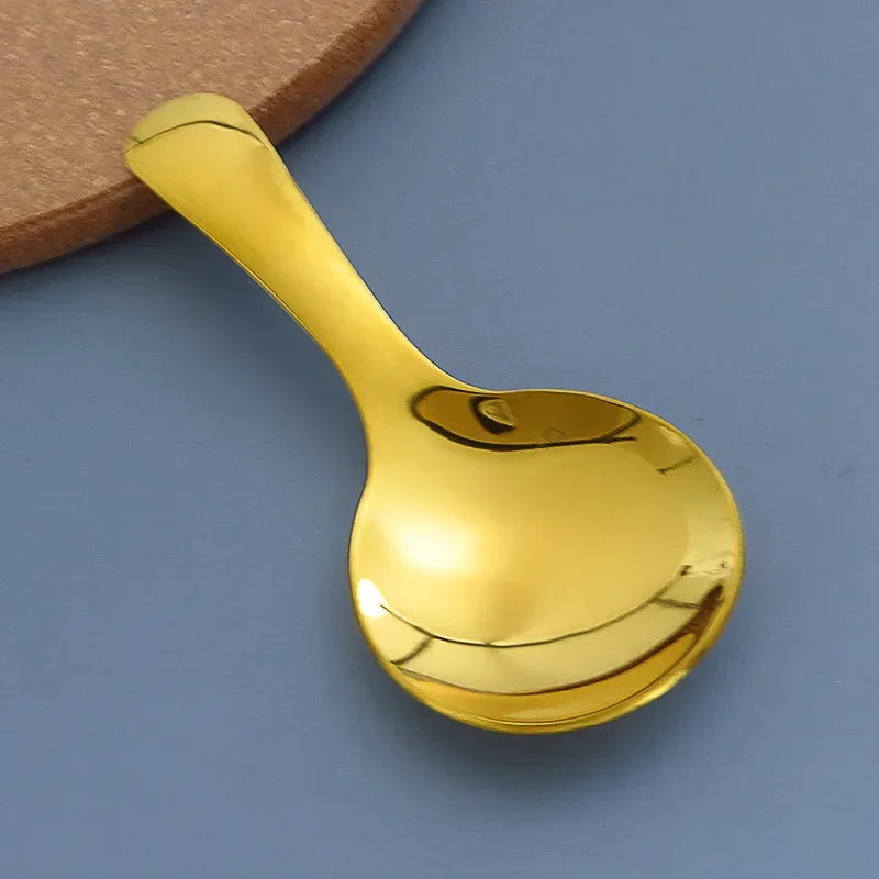 304 Stainless Steel Cute Spoon Adorable Short Handle Creative Utensil for Dessert Milk Powder Easy Clean Durable Safe