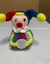 2 Pcs Funny Positive Crochet Clown Doll With Card Emotional Support Handmade Knitted Mini Clown Gifts Halloween Christmas Home Decor