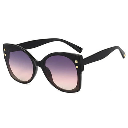 Retro Sunglasses Stylish Glasses Round Full Frame Gradient Lens Sunglasses