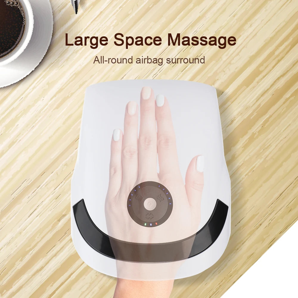 Electric Smart Air Pressure Hand Massager Palm Acupoint Compression Hot Compress Vibrated Massage Wrist Fingers Spa Relax Muscle