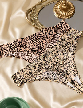 3Pcs/Kit Leopard Women Underwear Women's Brazilian Panties Thongs Tanga Underpants