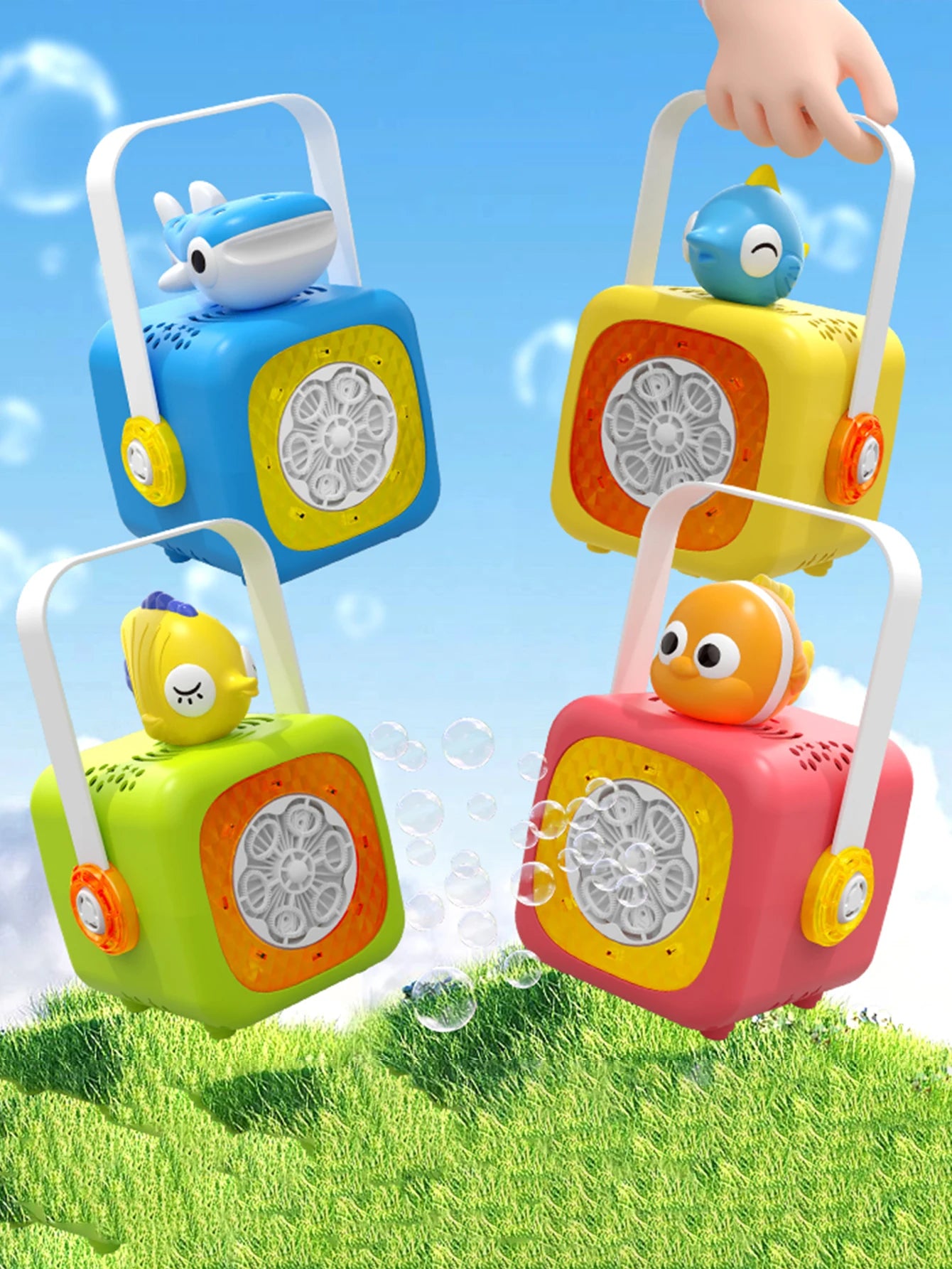 Small fish in the ocean Bubble Machine Outdoor Travel Continuous Bubble for Children (Excluding Bubble Liquid and Battery)