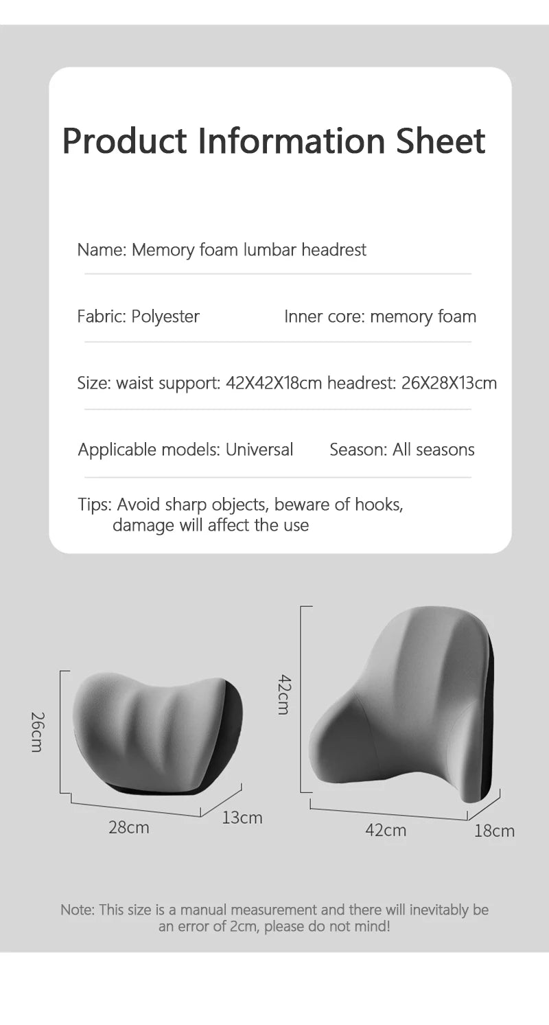 Car Electric Single Lumbar Single Headrest Vibration Massage Lumbar Support Neck Pillow Lumbar Cushion Car Seat Car Interior