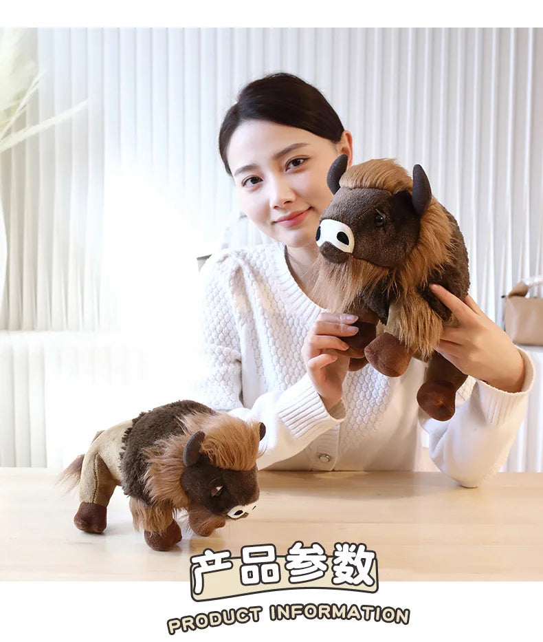 Lifelike Bull Buffalo Cow Bison Plush Stuffed Animal