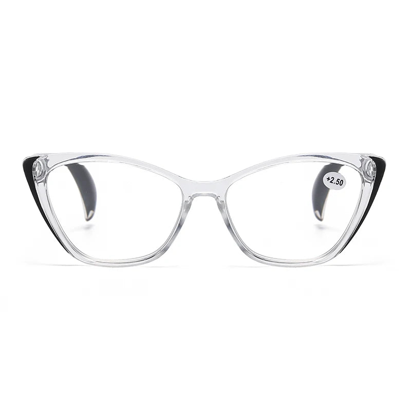 Retro Plastic Cat Eye Reading Glasses Cleat Lens Anti Blue Light Presbyopia Hyperopia Men Reading Eyeglasses +1.0 +1.5