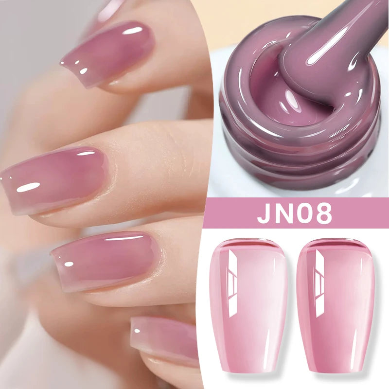 10ml Jelly Nude Gel Nail Polish Autumn Amber Semi Transparent Manicure Soak off UV LED Nails Gel Varnish