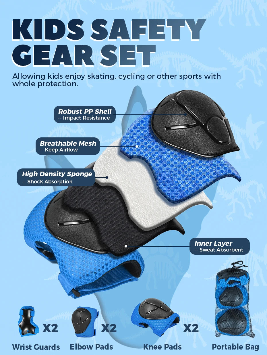 Bicycle Helmet  Sports Cycling Protection Knee Elbow Pad Sets Balance Roller Skating Helmet Guard