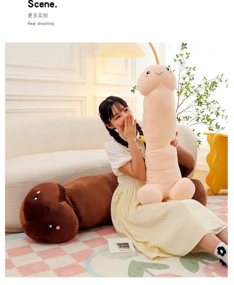 105cm Big Size Trick Penis Plush Kawaii Soft Simulation Dick Plushie Real-life Penis Pillow Sexy Hugging Pillow Girlfriend Gifts