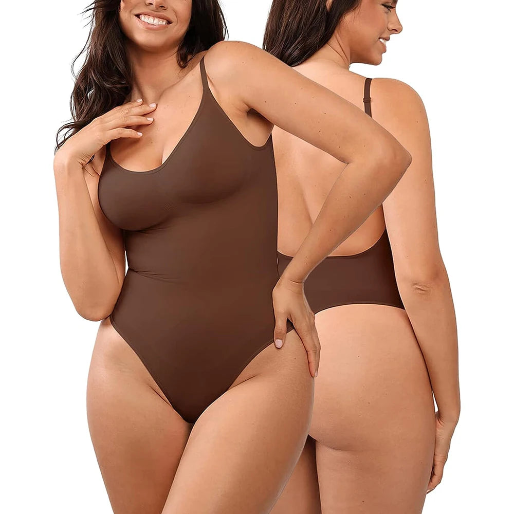 Women Backless Thong Bodysuit Shapewear – Tummy Control Slimming Corset