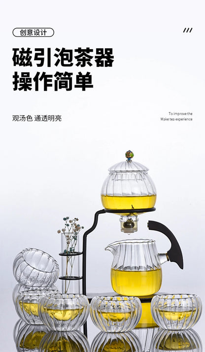 Lantern Model Glass Teapot Modern Decoration Kung Fu Teapot Drinkware Transparent Glass Tea Set 6 Cups For Drink