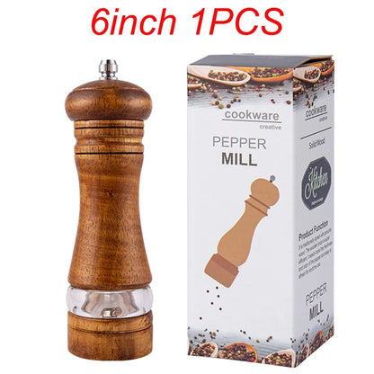 Manual Pepper Grinder Wooden Salt And Pepper Mills Multi-purpose Spice Tool Solid Wood Spices Grinder For Home Kitchen Household