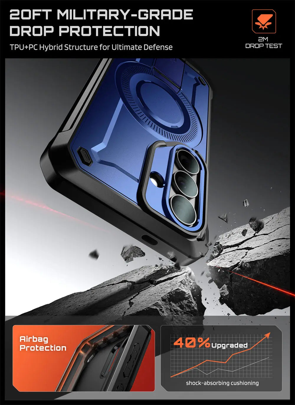 Rugged Magnetic Phone Case with Kickstand Screen Protector and Belt Clip for Samsung Galaxy S26