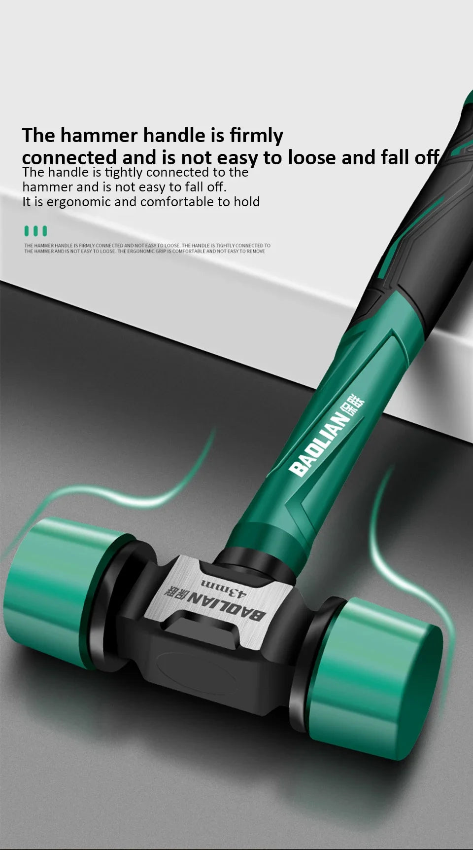 Rubber Hammer Transformable Multifunctional High Resilience Rubber Hammer Anti-vibration and Non-slip Professional Work Tools