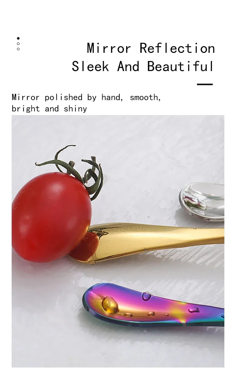 Long Handle Stirring Spoon Stainless Steel Food Grade Coffee Utensil Waterdrop Shape Ice Spoon Honey Cocktail Mixing Bar Tool