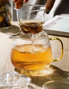 480/650ml Stripe Clear Glass Teapot With Tea Strainer Infuser Heat-resistant Kettle Kung Fu Flower Puer Oolong Pot Teaweare