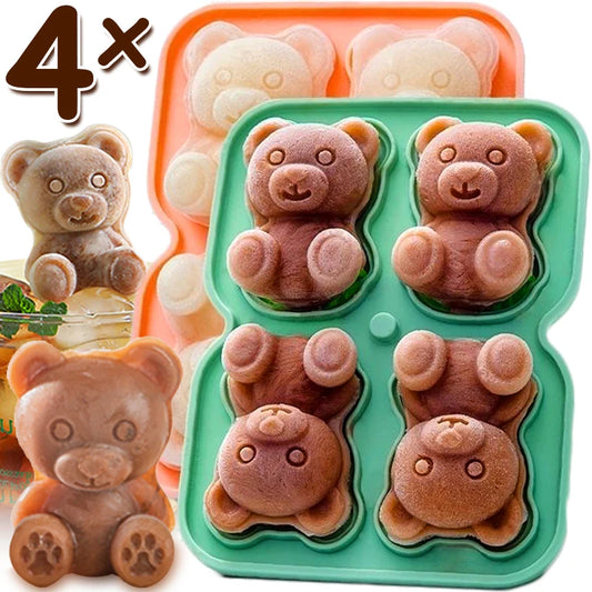 Silicone Teddy Bear Ice Cube Mold Mini Cute Bear Ice Grid Ice Cream Mould DIY Popsicle Chocolate Maker Tools Kitchen Accessories