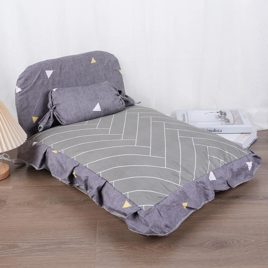 Striped Plush Pet Bed Sofa Cushion for Dogs and Cats